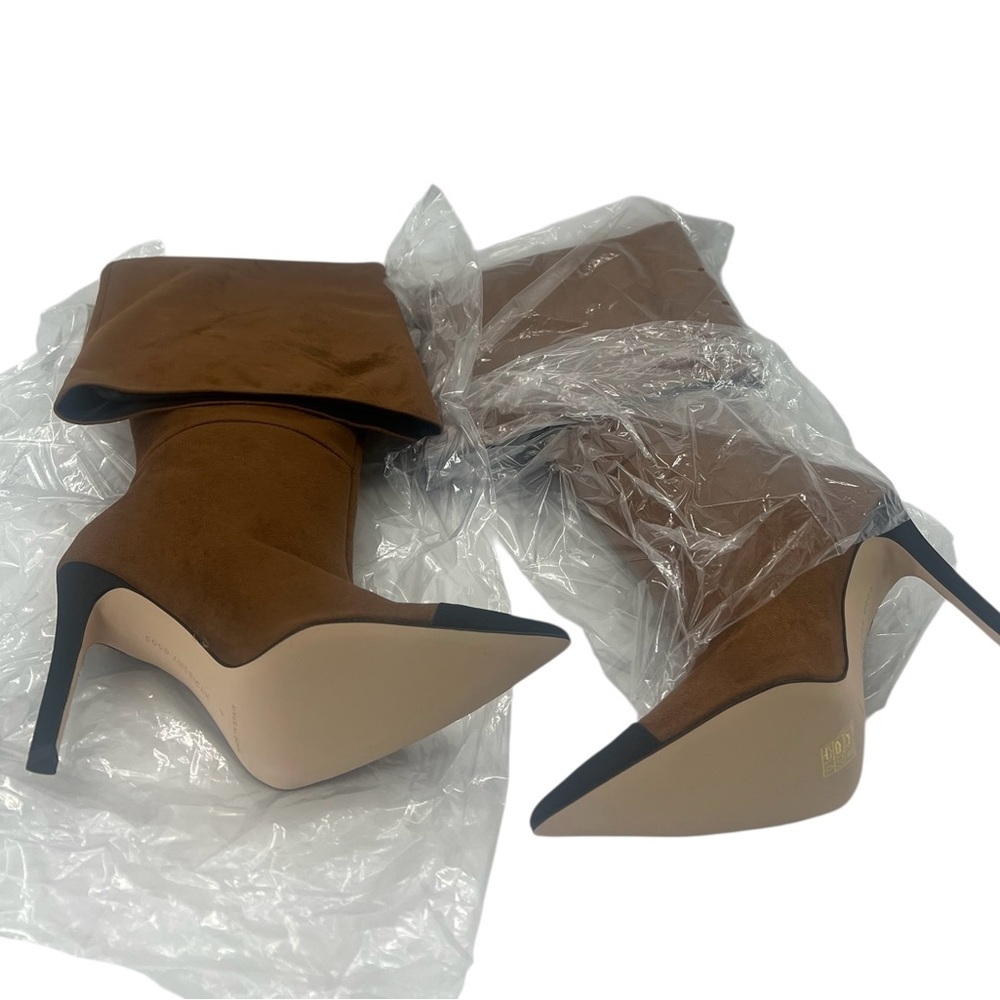 NIB Good American Over the Knee Slouch Pointed Toe Brown Boots 4 - Picture 11 of 11